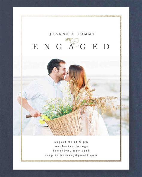 minted engagement invitations.